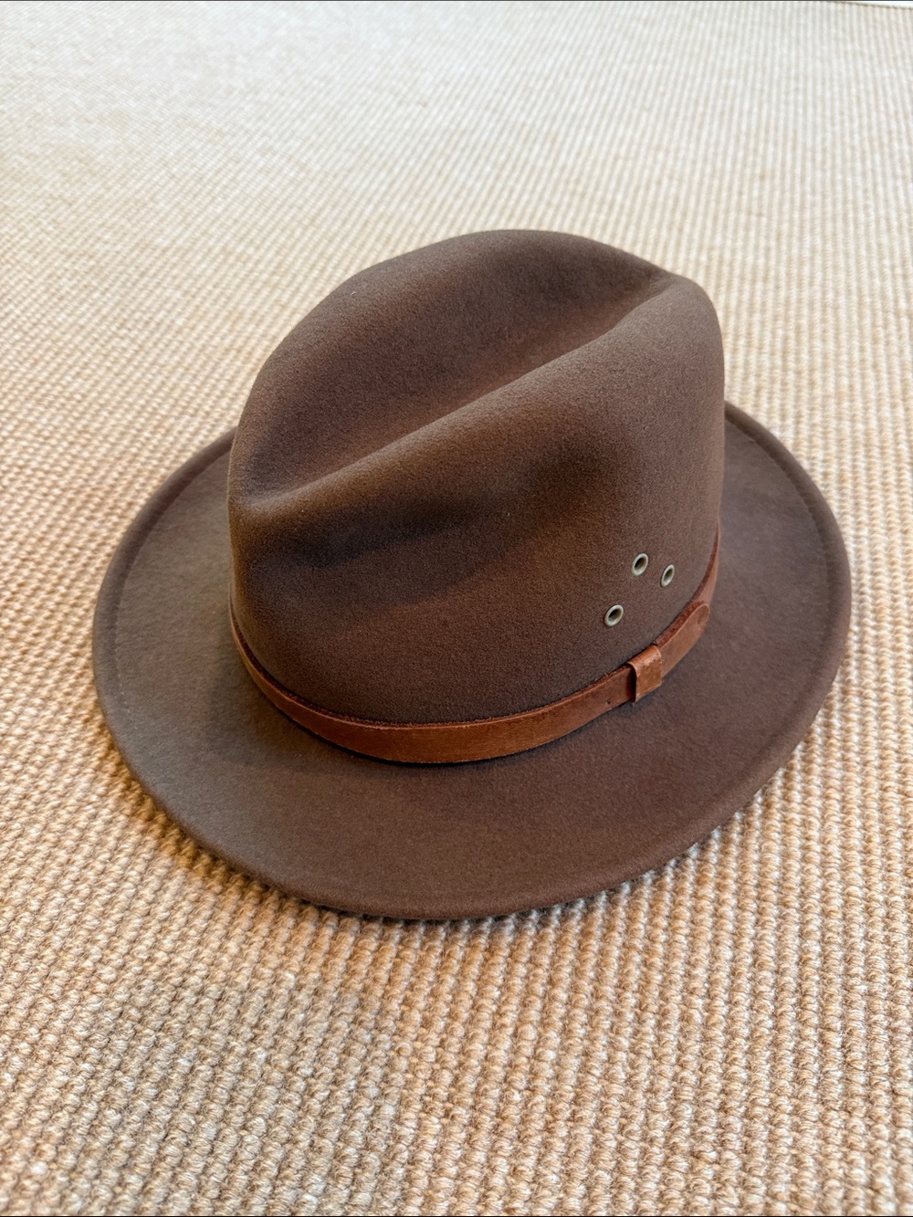 Brown 100% Wool Water Repellent Fedora by Country Gentlemen